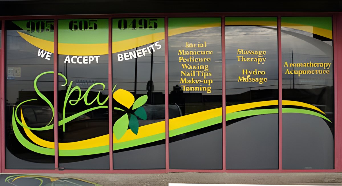 Full-window spa graphics