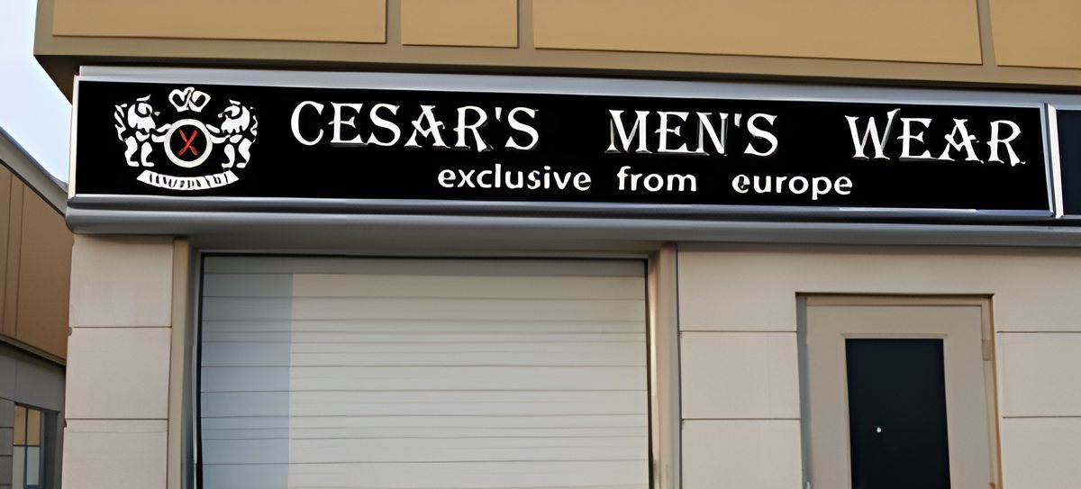 Lightbox for a menswear boutique